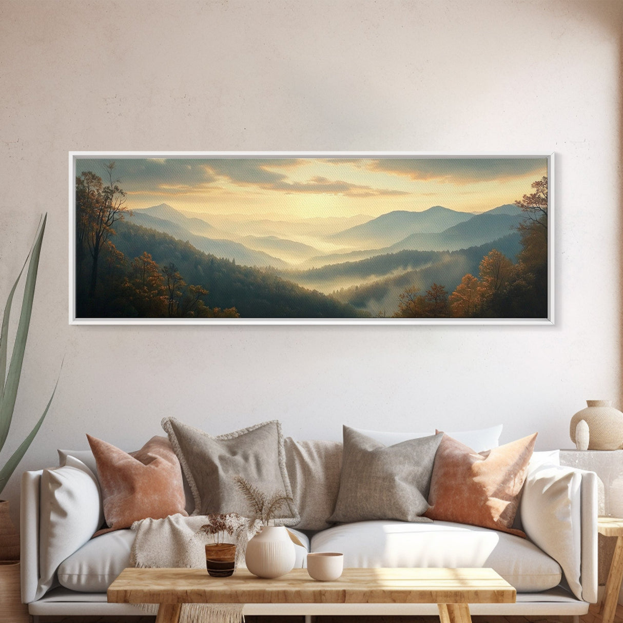 Large Abstract Mountains Painting on Canvas Print, Mountain Painting Modern Living Room Wall Art Gift for Her Custom Oil Painting Print