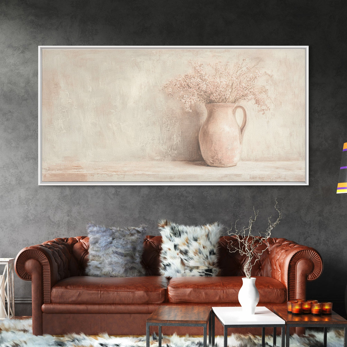 Cute Boho Wall Art For Kitchen or Dining Room, Oil Painting Of a Flower Pot, Cute Decor Idea, Cute Wall Art, Gift For Her