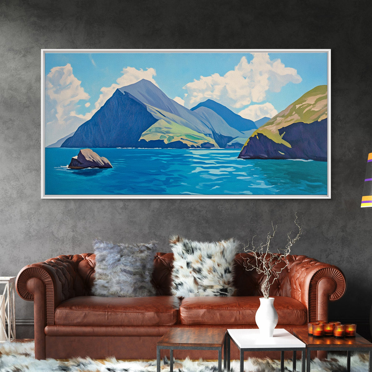 Hawaii Landscape Painting Print, Hawaii Wall Art, Ready To Hang, Hawaii Painting, Vacation Gift, Travel Gift