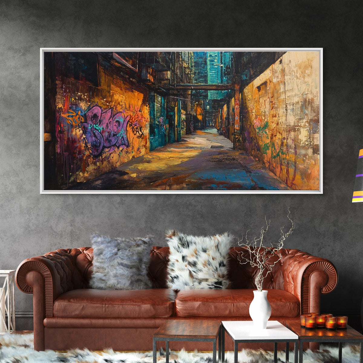 Graffiti Print Urban Decor, Cyberpunk Cityscape Wall Art, Urban Area Decay, Home Decor, Graffiti Photos, Philadelphia Print