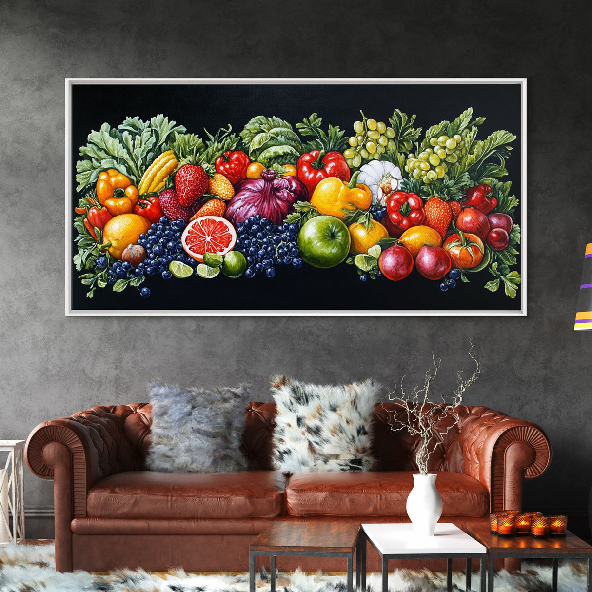 Fruits and Vegetables Wall Art Canvas Print, Kitchen Decor, Kitsch Decor, Kitchen Wall Art, Dining Room Decor, Modern Farmhouse Kitchen Art