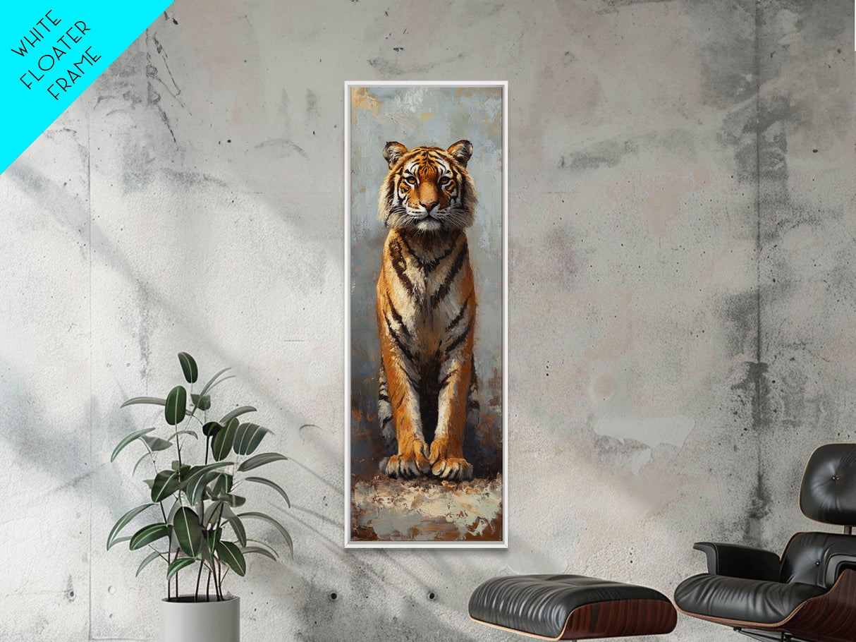 Majestic Tiger Painting Framed Canvas Print, Animal Wall Art, Rustic Decor Above Sofa Art, Bedroom Art Living Room Art Christmas