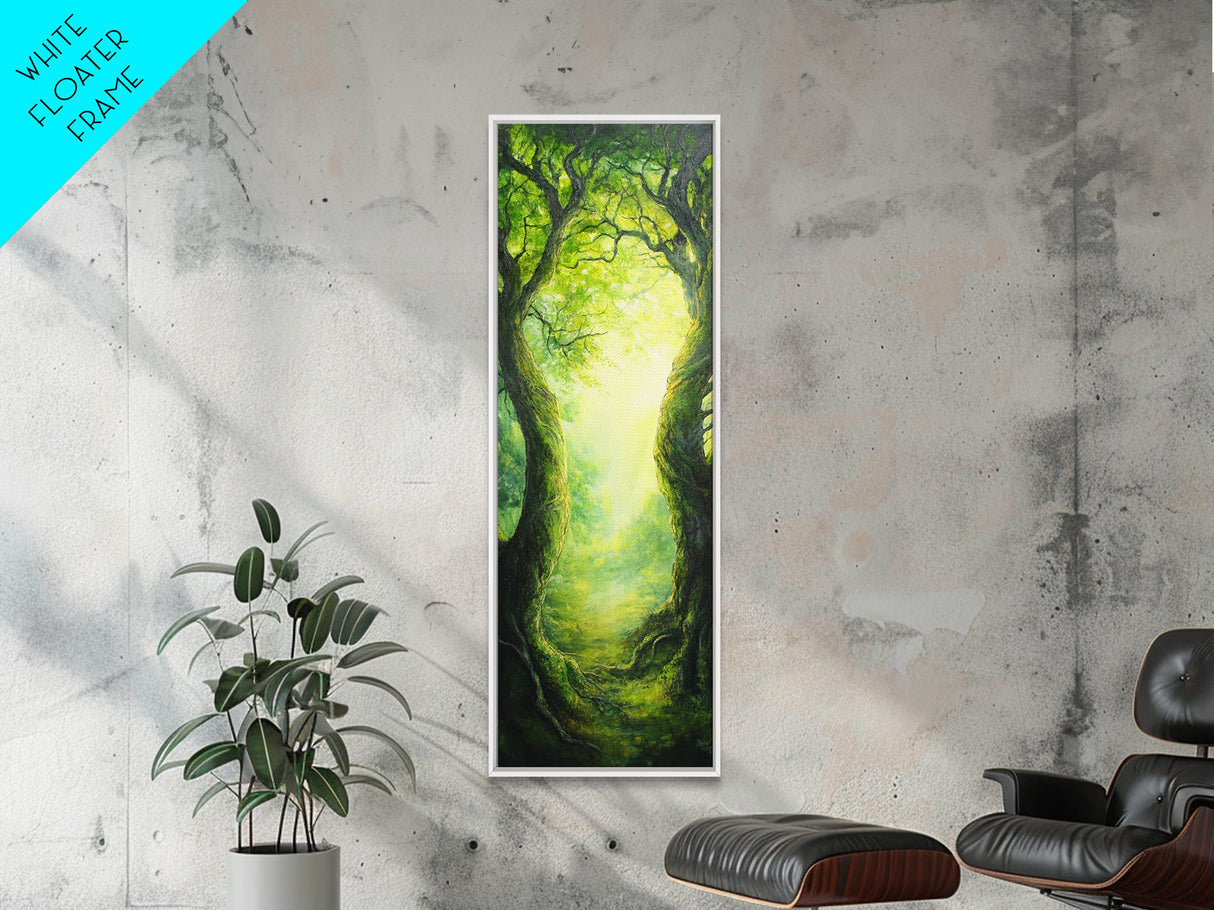 Fantasy Forest Landscape Painting Canvas Print, Tall Narrow Wall Art, Tall and Skinny Painting, Landscape Wall Art, Accent Piece