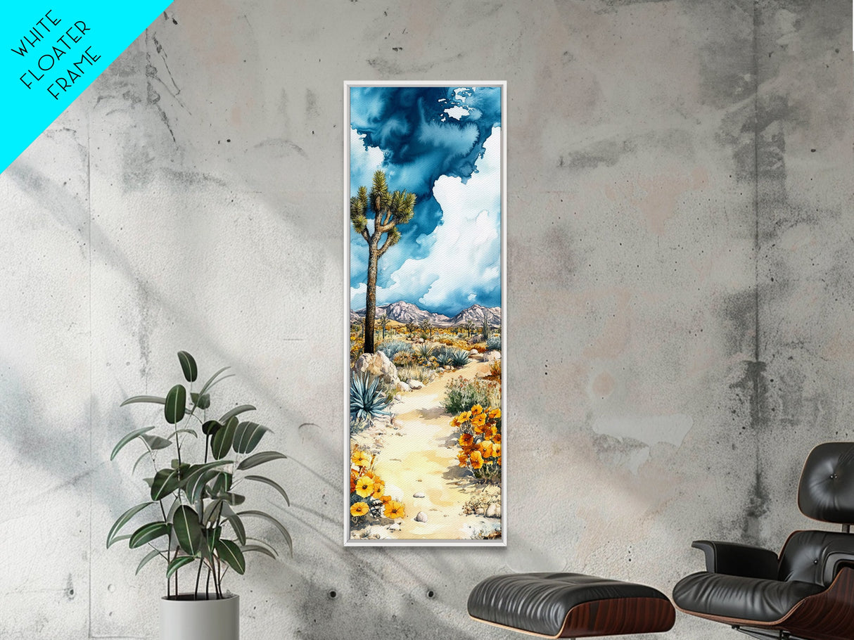 Joshua Tree California Watercolor Painting Print - California Art - Tall Skinny Art - Narrow Art - Joshua Tree Painting - Joshua Tree Art