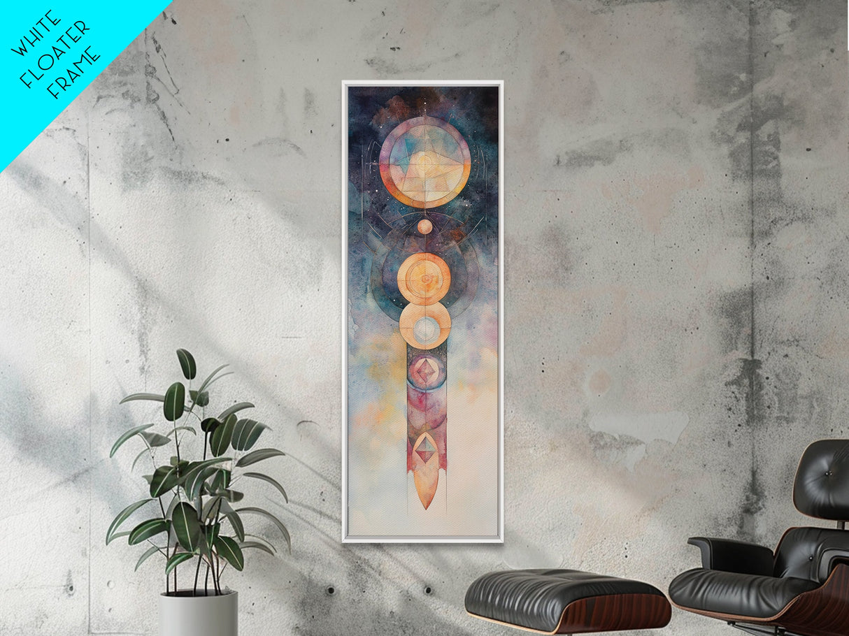 Sacred Geometry Art, Mystic Canvas Print, Sacred Geometry Art, Vertical Wall Art For Bedroom And Living Room Decor