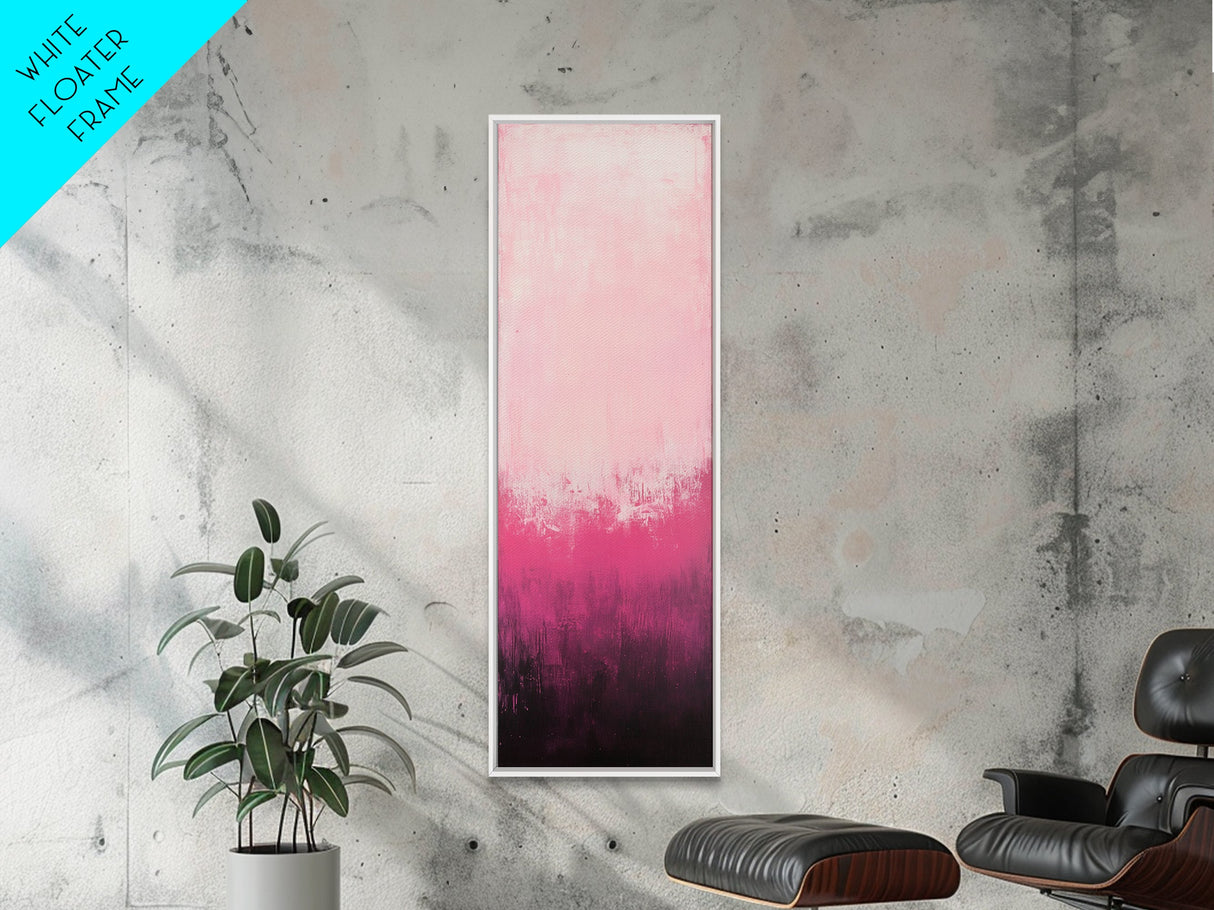 Gradient Pink Ombre Framed Canvas Print Light Pink Abstract Wall Art Bedroom or Living Room Coastal Cowgirl Aesthetic