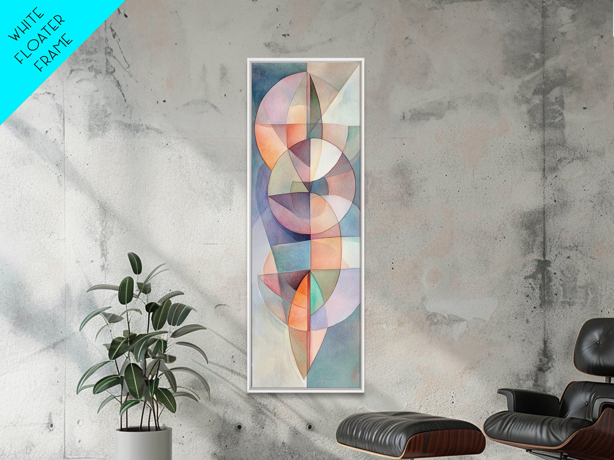 Geometric Abstract Framed Canvas Print Pastel Colorful Wall Art Matisse Inspired Decor Living Room Art Modern Home Accent