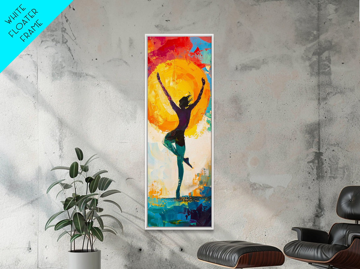 Sunset Dance Painting Canvas Print Boho Art Vibrant Sunset Colors Vertical Artwork Coastal Cowgirl Wall Art Gift Idea