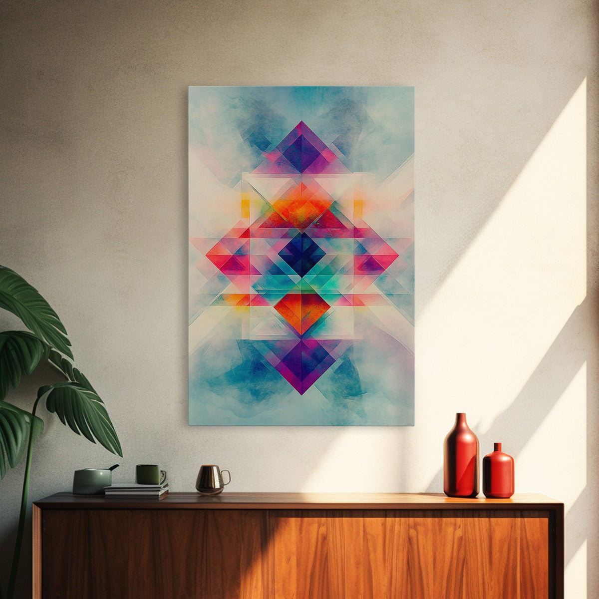 Sacred Geometry Art Framed Canvas Print Sacred Patterns Wall Decor Moody Abstract Geometric Wall Art Living Room Zen Artwork Gift