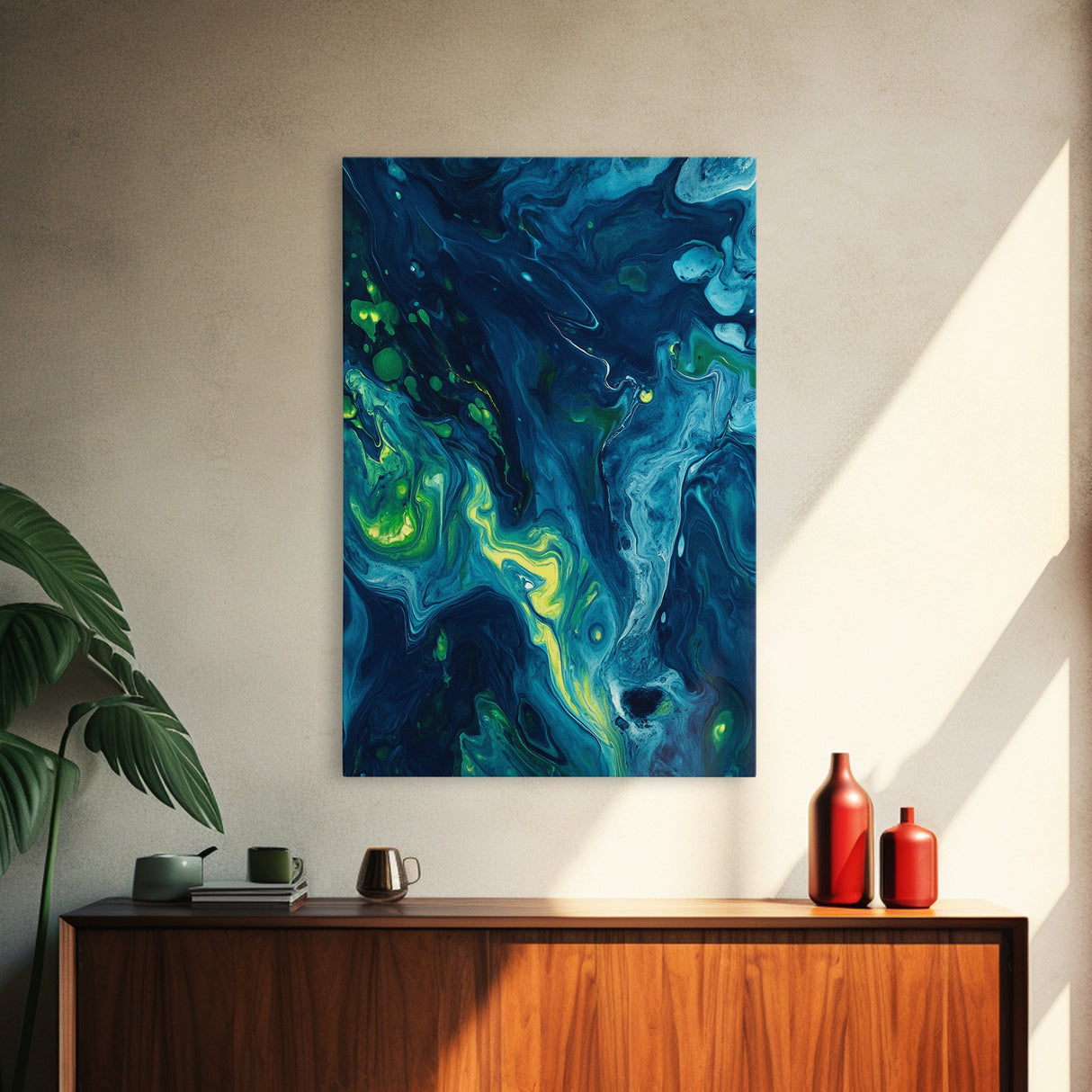 Striking Abstract Ocean Canvas Print, Modern Coastal Landscape Art with Nautical Decor Vibes, Stunning Above Sofa or Couch Artwork