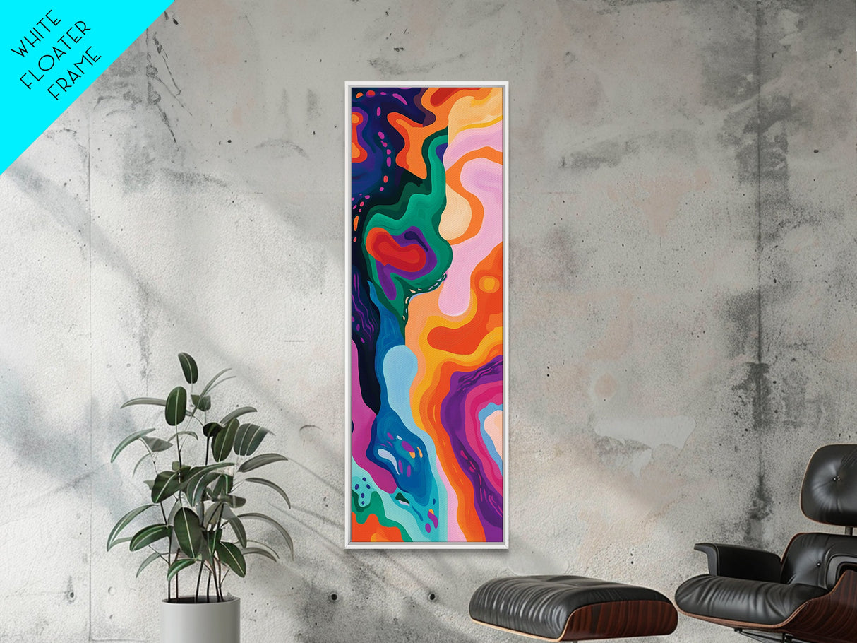 Abstract Swirls, pink orange wall art, geometric wall art, bold colorful art, modern minimalist art, blotter art, Canvas Print