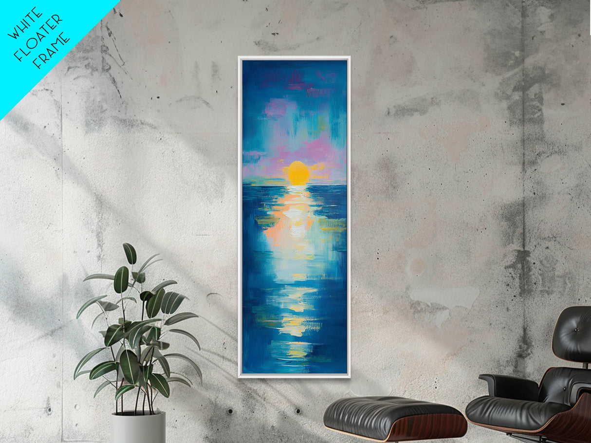 Sunset Over Water, Ocean Painting, Nautical Wall Art, Coastal Decor, Bedroom Art, Gift Idea for Her, Above Sofa Art