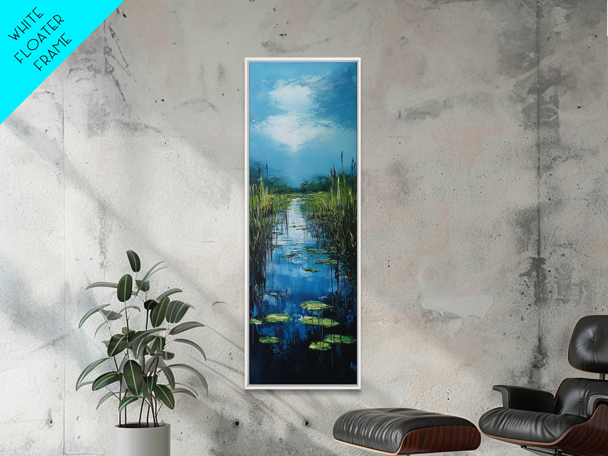 Marsh Painting, Coastal Landscape, Canvas Print, Lake Tahoe Art, Rustic Wall Art, Above Couch Art, Vertical Wall Art