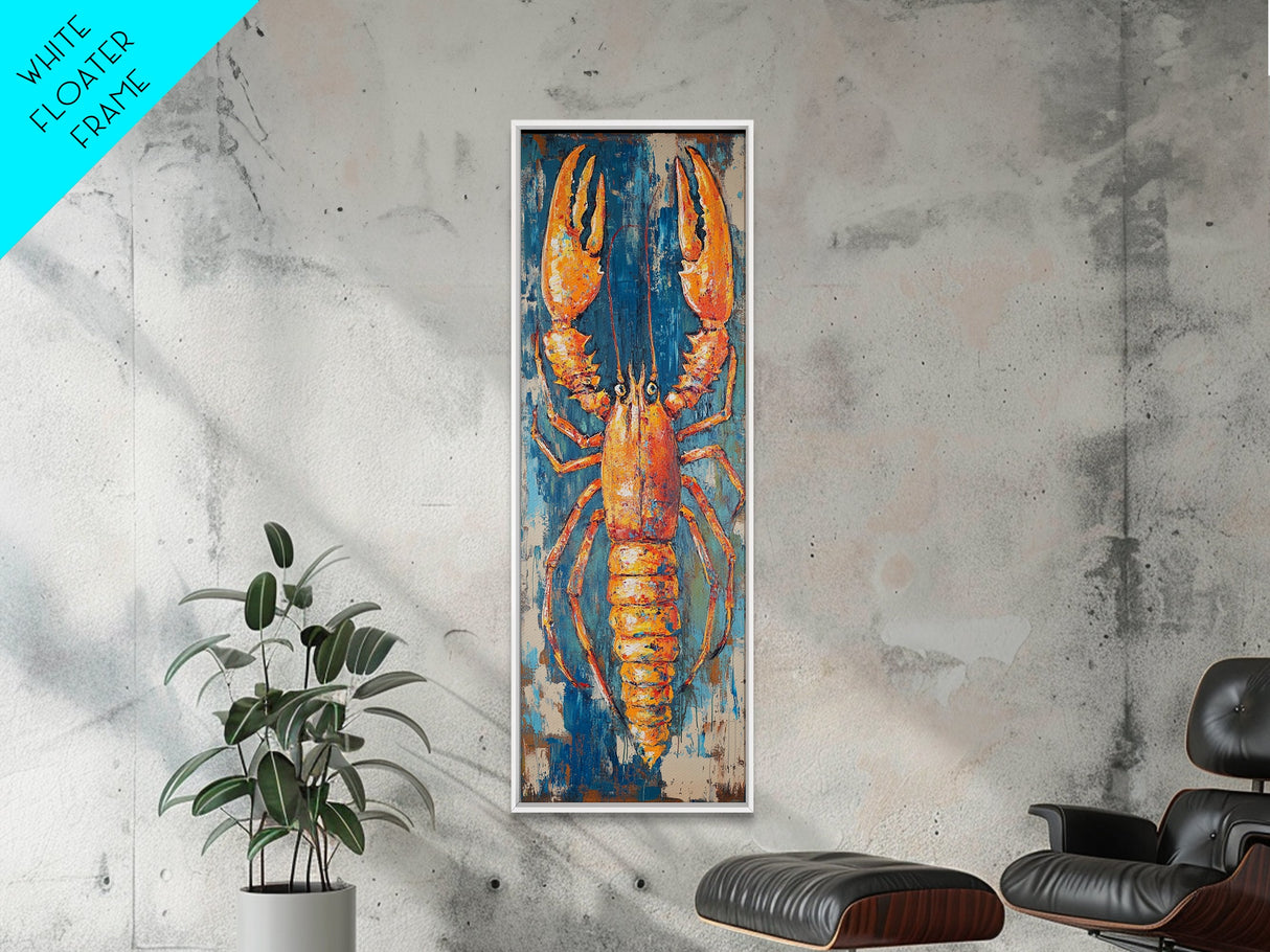 Lobster Painting, Coastal Wall Art, Nautical Decor, Seafood Art, Framed Print, Rustic Wall Art, Farmhouse Art, Kitchen Wall Art