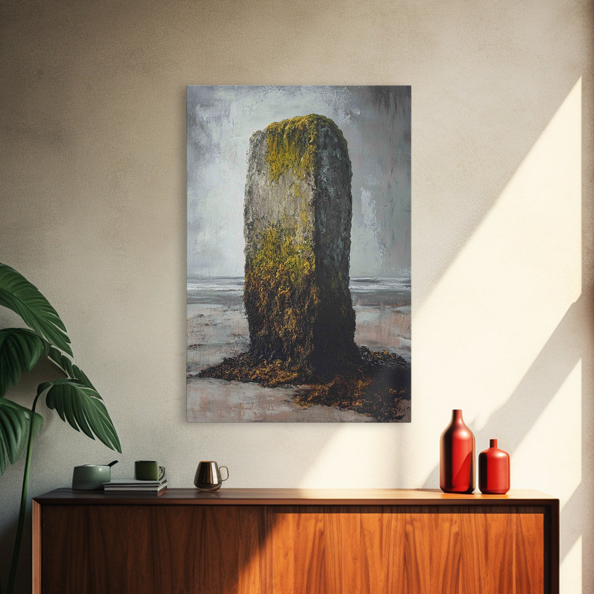 Ozymandias Art, moody art, coastal decor, wabi sabi art, rustic wall art, nautical decor, Framed Canvas Print, extra wide art