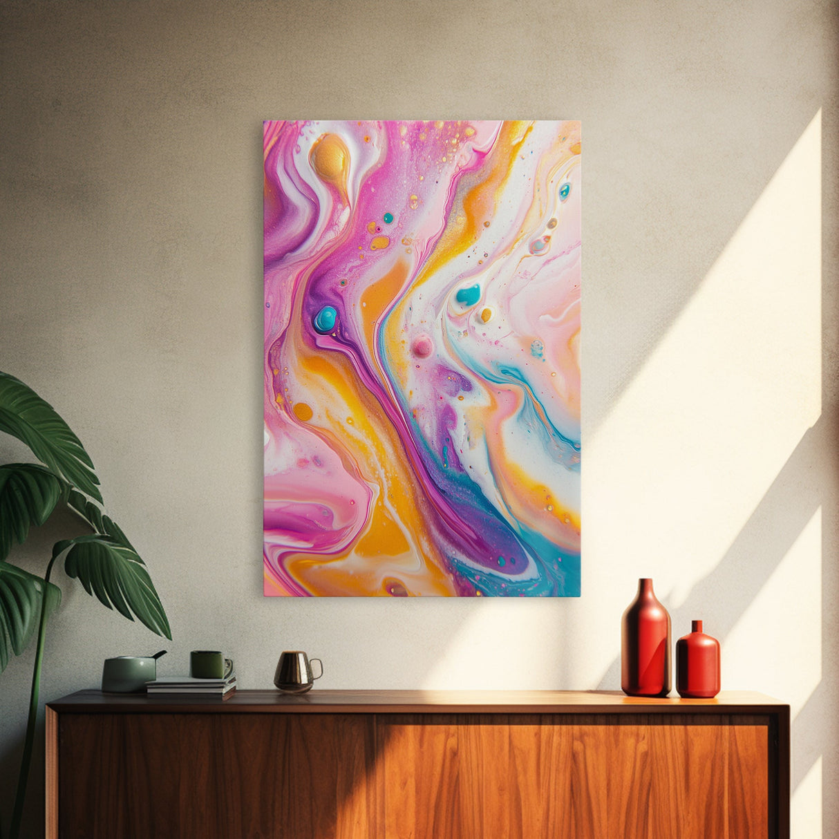 Fluid Art Painting, Psychedelic Wall Art, Colorful Abstract Art, Trippy Art, Bedroom Wall Art, Canvas Print, Swirl Paint Decor