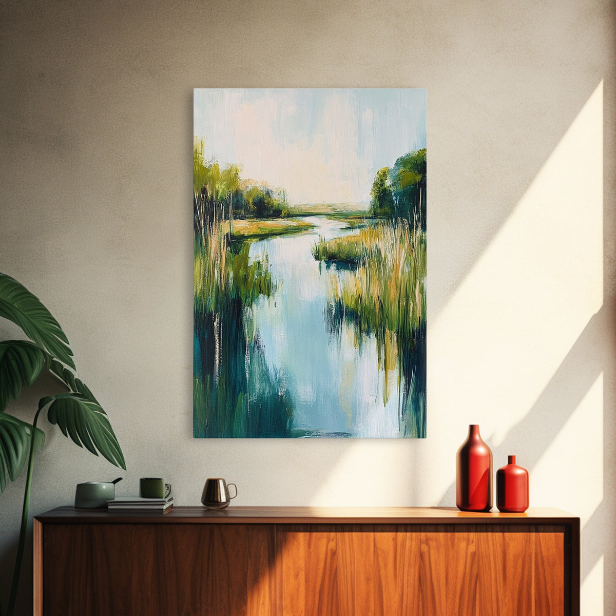 Marsh Landscape, Coastal Landscape Art, Nature Painting, Seascape Art, Bedroom Art, Guest Room Art, Canvas Print, Farmhouse Art