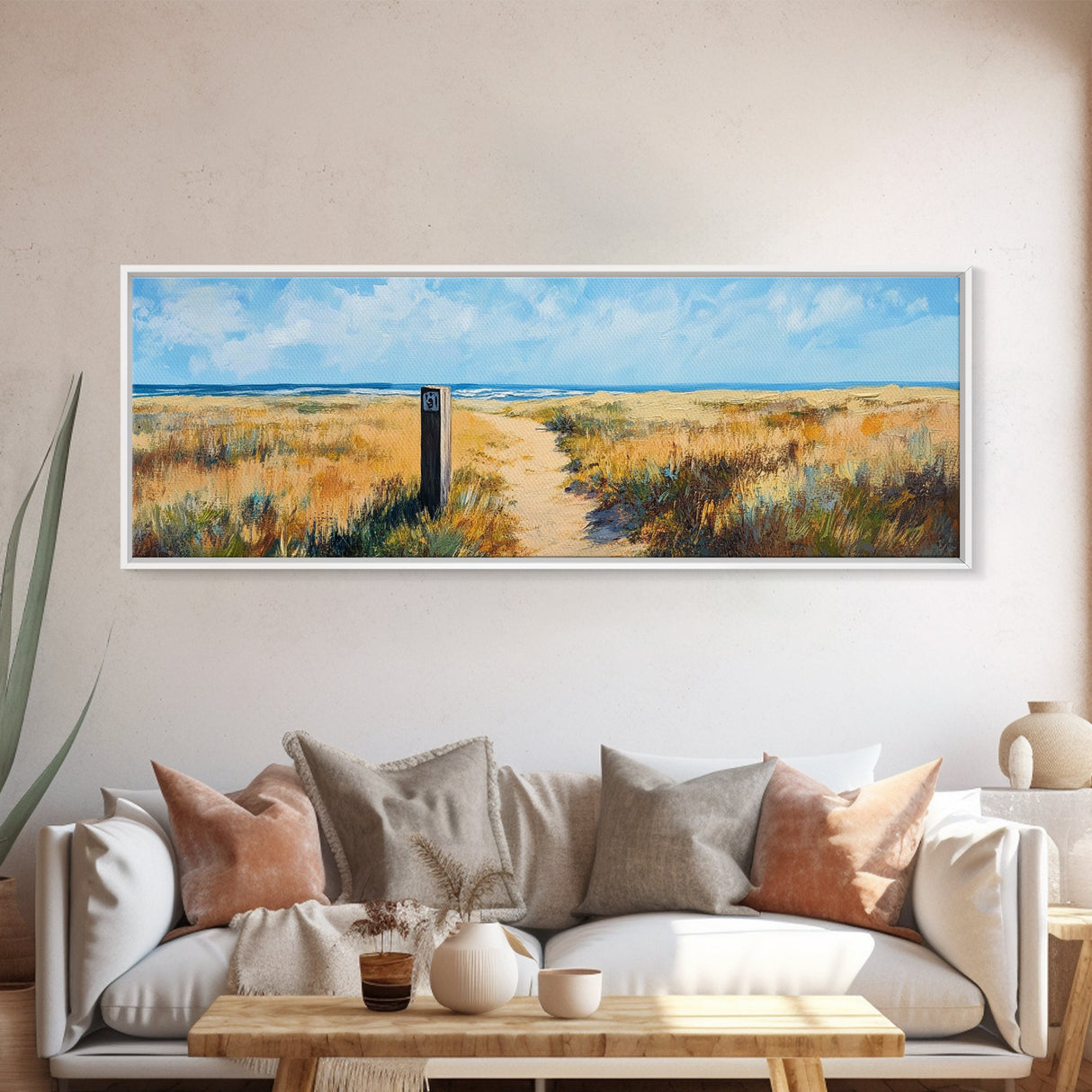 Sandy Path, Coastal Scene, Beach Landscape, Canvas Print, Nautical Wall Art, Summer Home Decor, Relaxing Art, Living Room Art