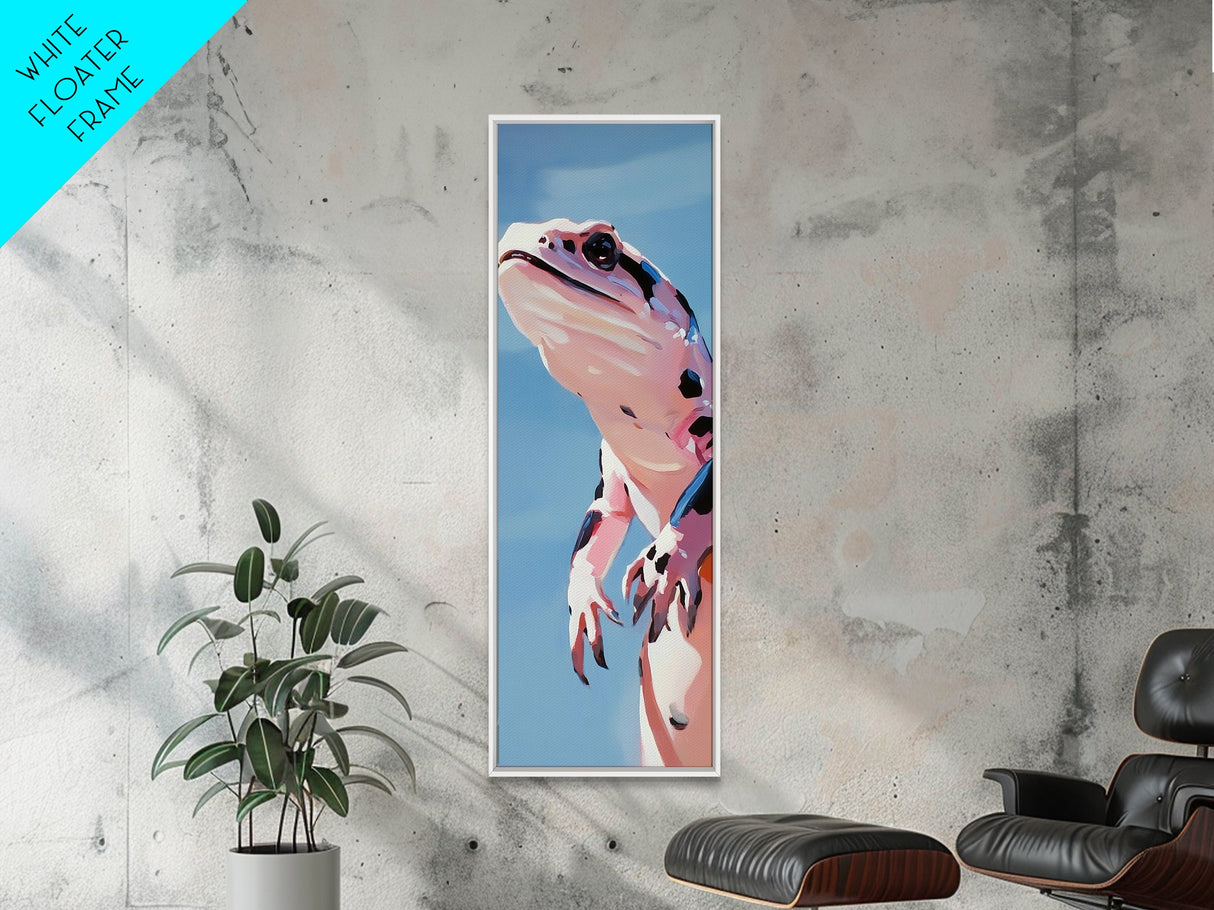 Frog Portrait, Whimsical Animal Art, Nature Wall Decor, Modern Minimalist Illustration, Playful Aesthetic, Kids Room Art, Canvas Print