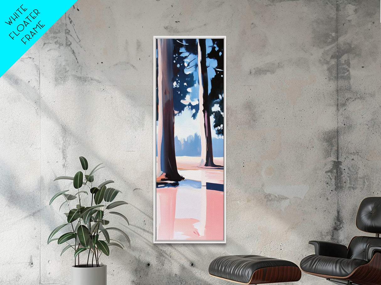 Pine Trees, Forest Reflections, Calm Nature Scene, Framed Canvas Print, Minimalist Landscape, Serene Forest Wall Art, Nature Decor