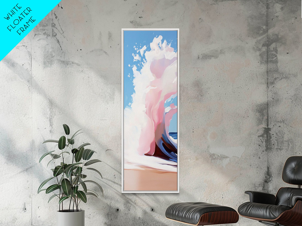 Wave Splash, Coastal Power, Dynamic Seascape, Ocean Energy, Modern Surf Art, Beach Vibes, Framed Canvas Print, Large Wall Decor
