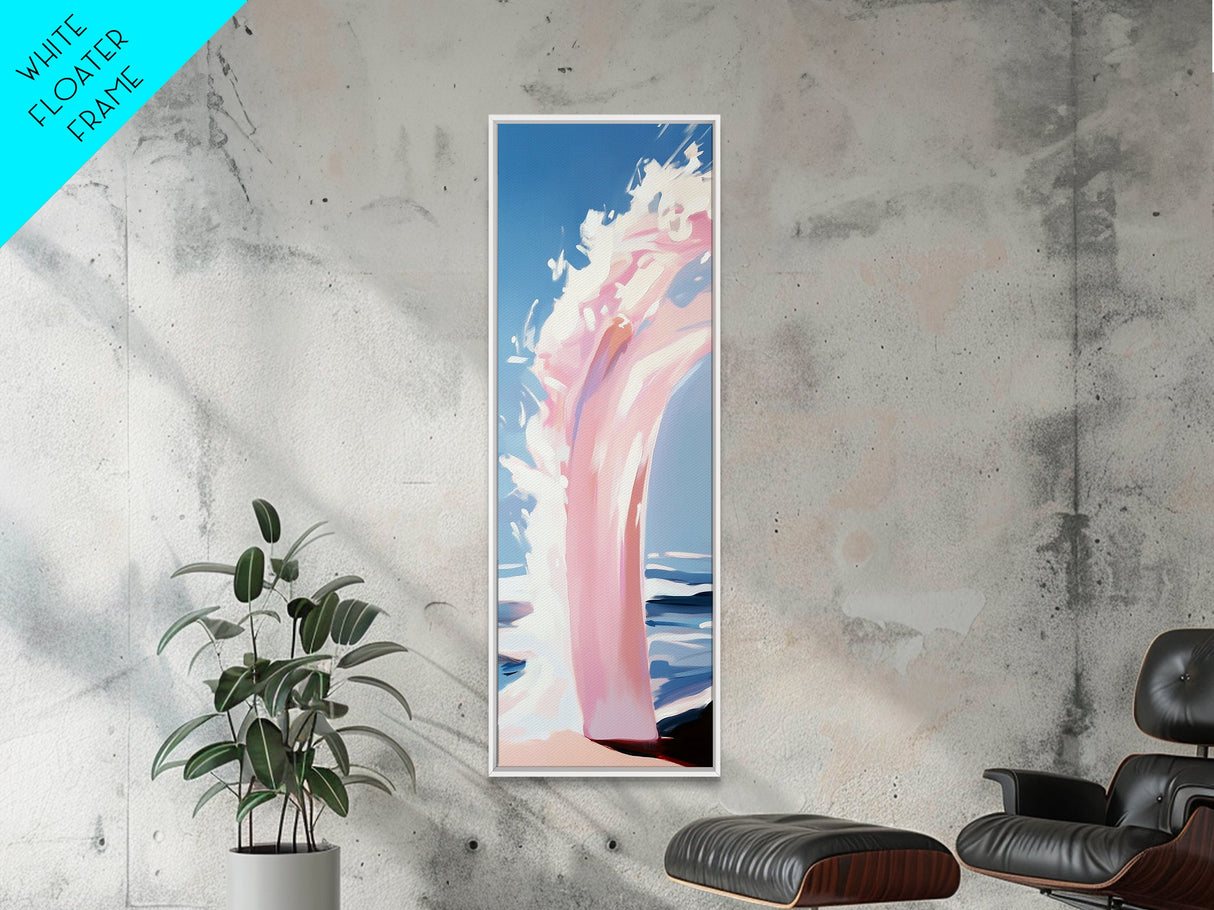 Ocean Wave Painting, Coastal Wall Art, Beach House Decor, Abstract Seascape, Nautical Art, Modern Living Room, Framed Canvas Print
