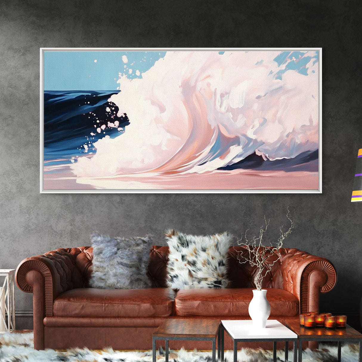 Powerful Wave, Ocean Art, Beach Decor, Coastal Living, Seascape Painting, Nautical Theme, Modern Abstract, Blue Wall Art, Canvas Print