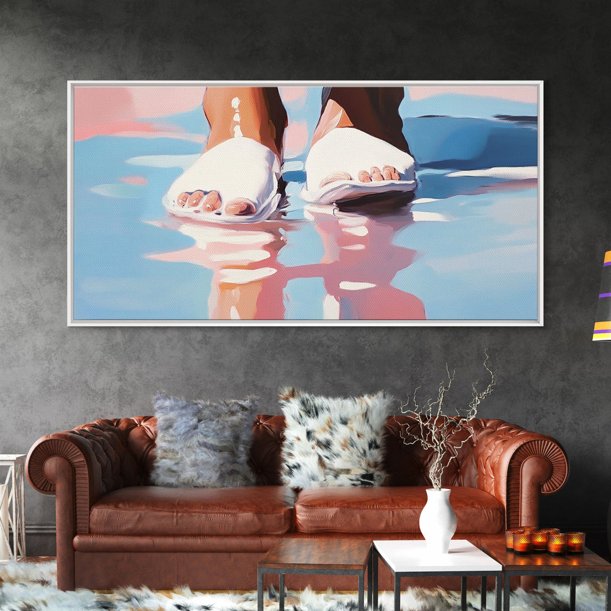 Summer Steps, Beach Aesthetic, Canvas Print, Pastel Art, Coastal Wall Art, Ocean Photography, Minimalist Decor, Bedroom Wall Art
