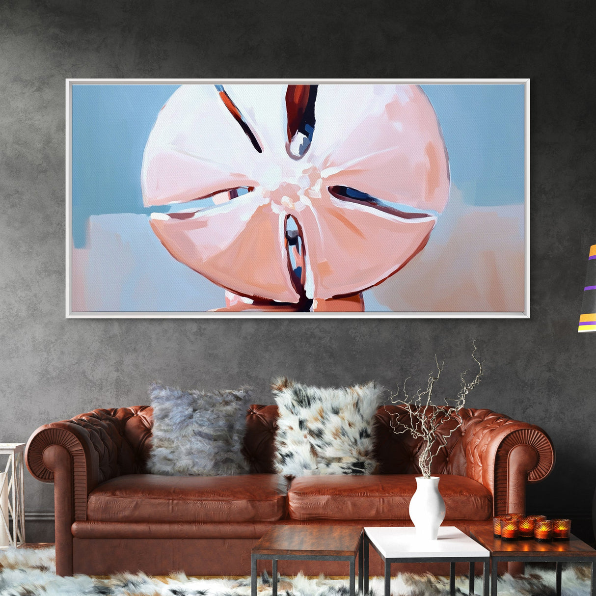 Sand Dollar, Beach Collectible, Coastal Aesthetic, Soft Pastel, Framed Canvas Print, Boho Ocean Art, Living Room Wall Art, Nautical Decor