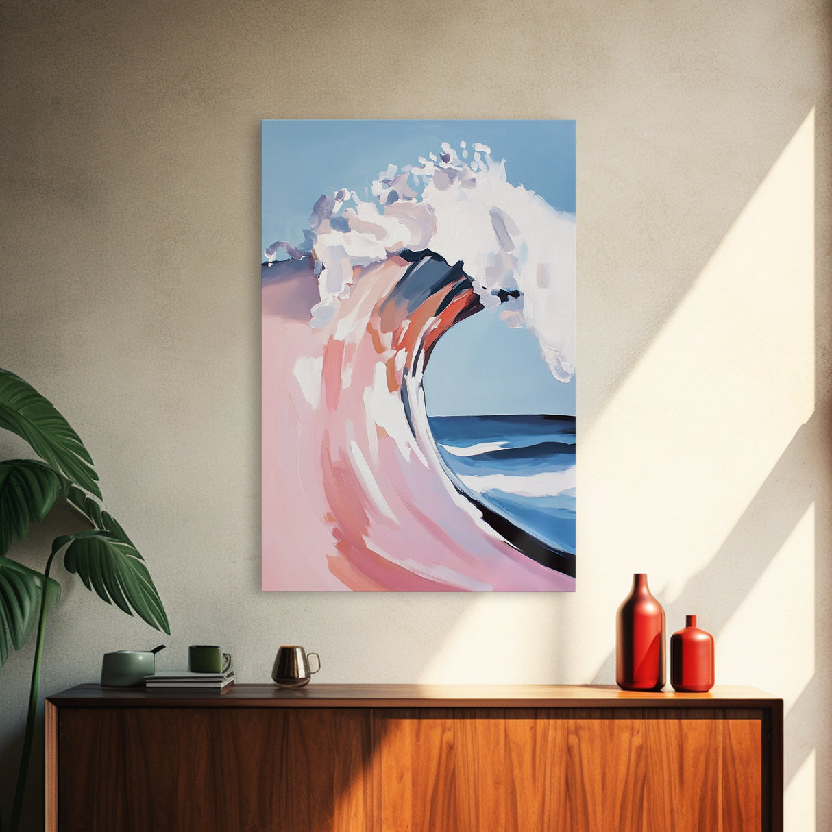 Ocean Wave, Surf Art, Coastal Print, Blue Wall Art, Framed Canvas Print, Nautical Theme, Beach House Decor, Living Room Wall Art