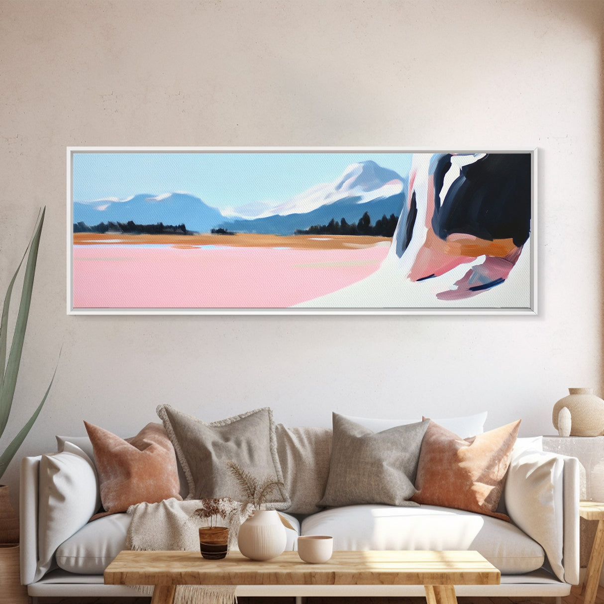 Mountain Escape, Scenic View, Nature Lover, Dreamy Landscape, Framed Canvas Print, Rustic Wall Art, Cabin Decor, Winter Aesthetic