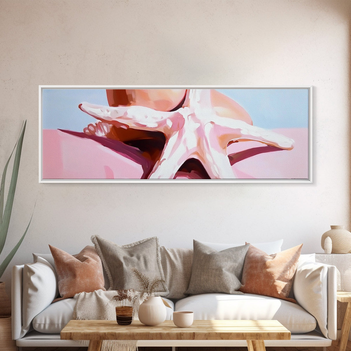 Starfish, Coastal Art, Beach Serenity, Framed Canvas Print, Nautical Wall Art, Minimalist Ocean Decor, Living Room Art, Seaside Theme
