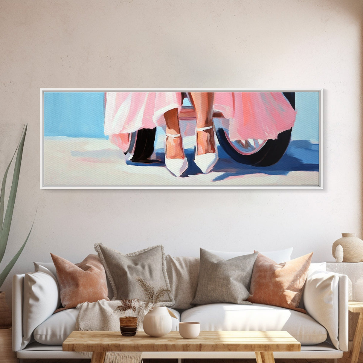 High Heels, Pink Dress, Feminine Aesthetic, Fashion Wall Art, Chic Home Decor, Canvas Print, Dressing Room Decor, Modern Style