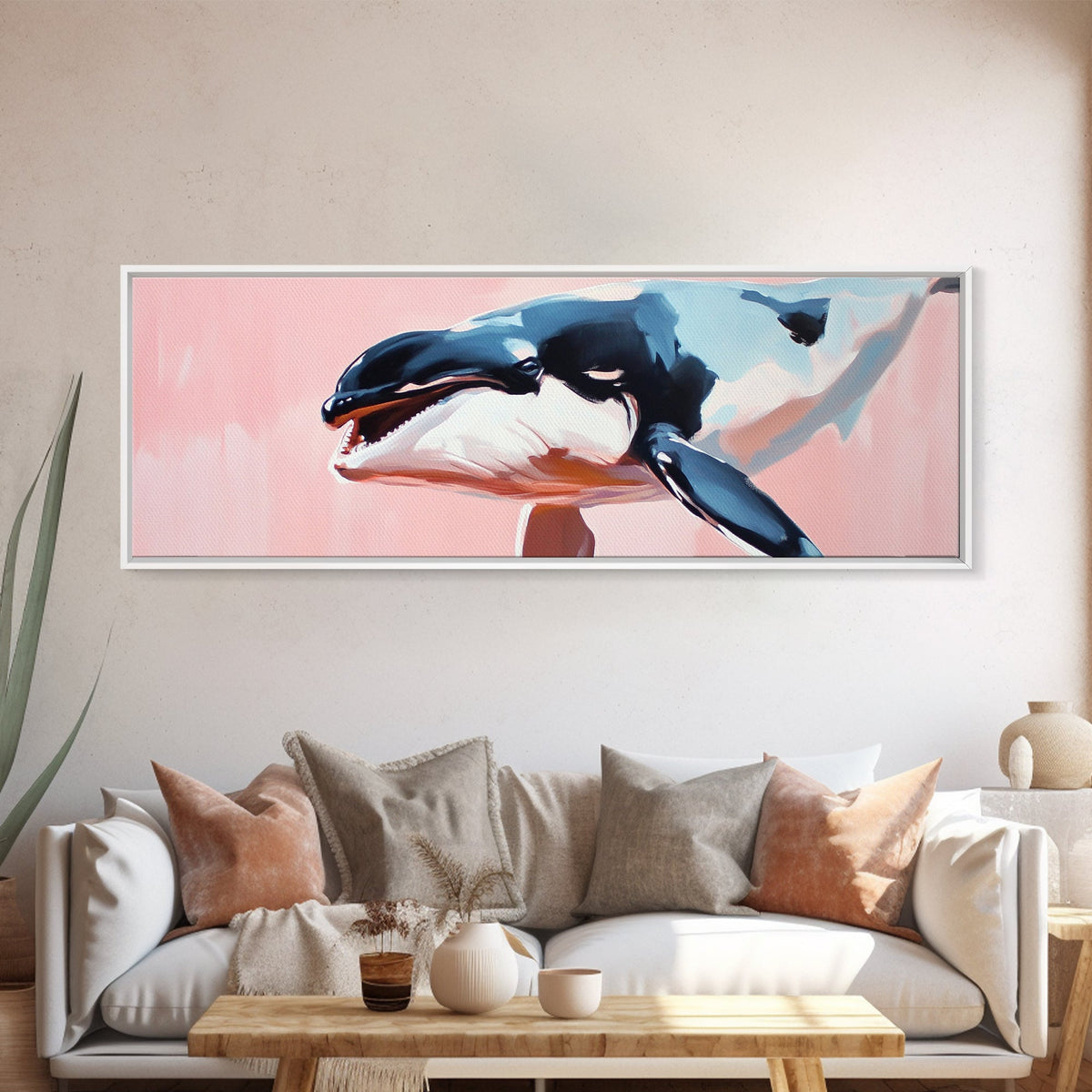 Orca Whale, Marine Life Art, Ocean Wall Decor, Animal Lover Gift, Coastal Home, Nautical Theme, Minimalist Design, Canvas Print