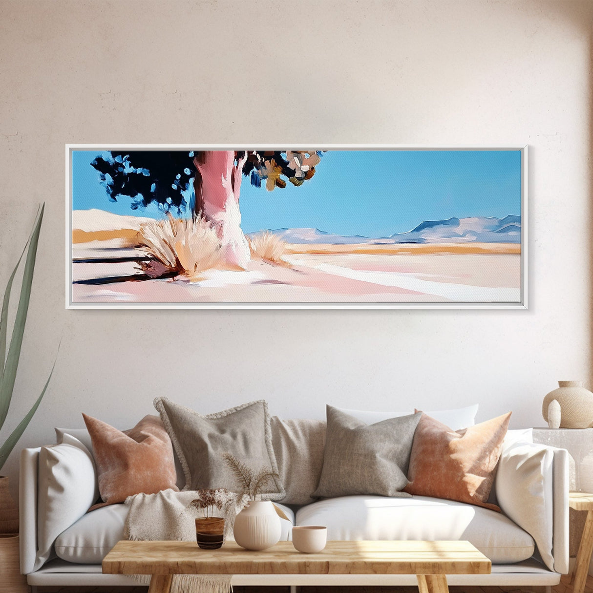 Desert Tree, Sunset Landscape, Southwest Art, Modern Wall Decor, Canvas Print, Minimalist Art, Living Room Wall Art, Rustic Decor