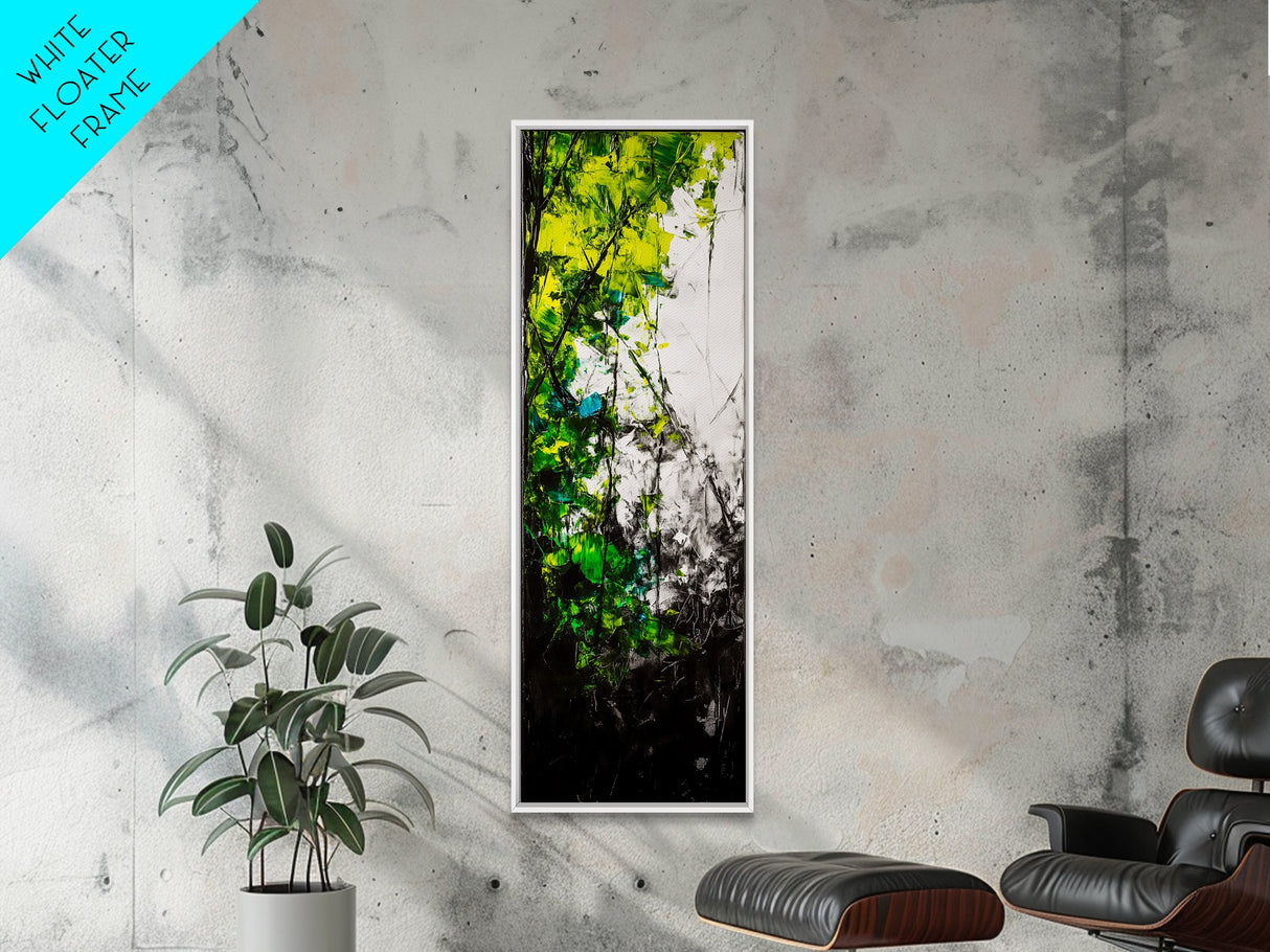 Vibrant Forest, Green Abstract Art, Nature Inspired Wall Decor, Framed Canvas Print, Rustic Home Decor, Boho Wall Art, Entryway Art