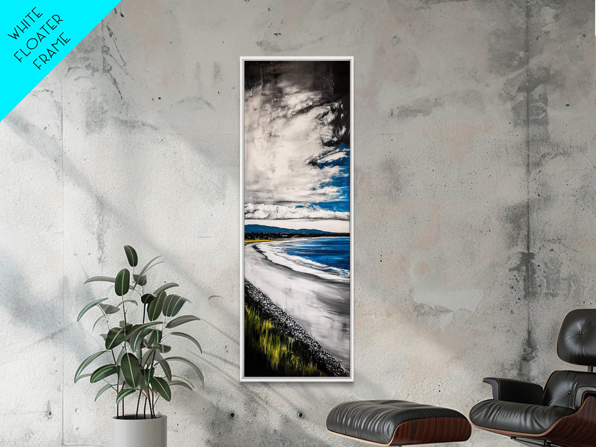 Blue Ocean Wave, Coastal Beach Scene, Nautical Seascape, Modern Abstract Art, Living Room Wall Decor, Canvas Print
