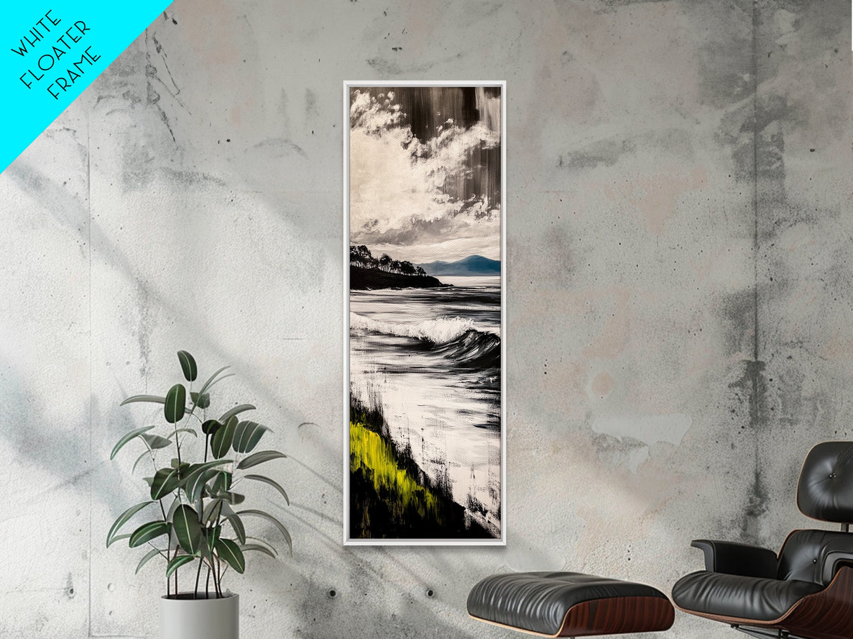 Monochrome Wave, Black White Ocean Art, Surf Seascape, Minimalist Beach Print, Nautical Decor, Coastal Wall Art, Canvas Print