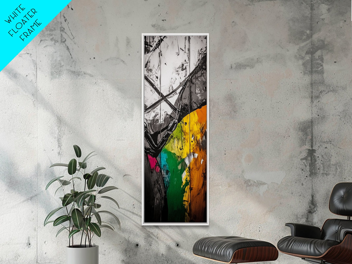 Horse Art, Abstract Equestrian, Rustic Canvas Print, Black White Wall Art, Living Room Artwork, Farmhouse Decor, Modern Western Art