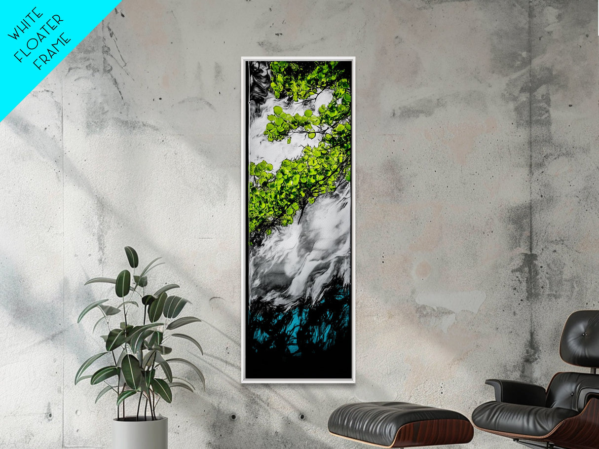Green Abstract, Nature Inspired, Botanical Art, Canvas Print, Lush Leaves, Modern Home Decor, Office Wall Art, Contemporary Wall Art