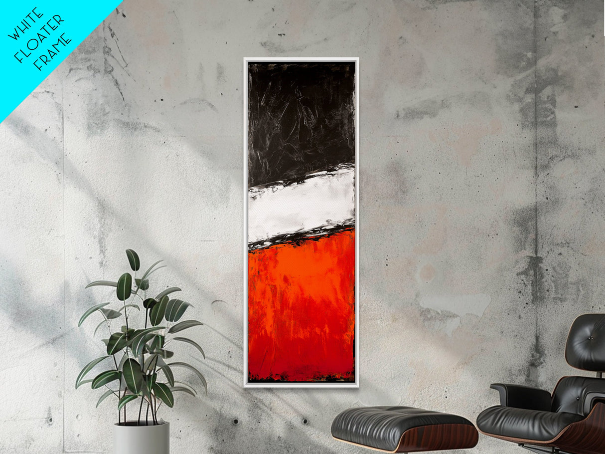 Bold Abstract, Red and Black, Minimalist Art, Contemporary Statement, Wall Decor, Framed Canvas Print, Modern Living Room Artwork