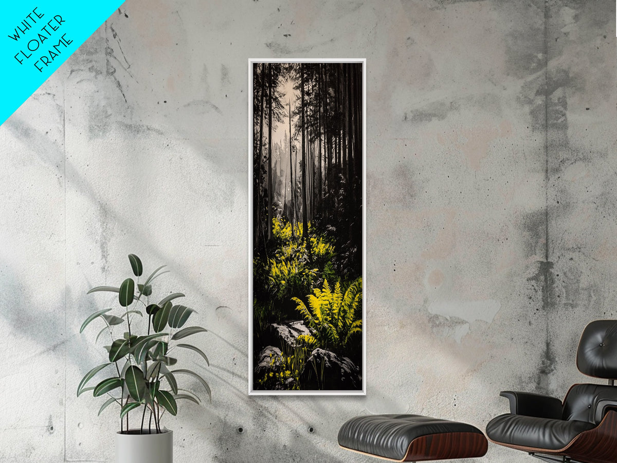 Forest, Ferns, Nature, Canvas Print, Dark Green Wall Art, Botanical Decor, Woodland Artwork, Tranquil Nature Scene, Earthy Home Accent