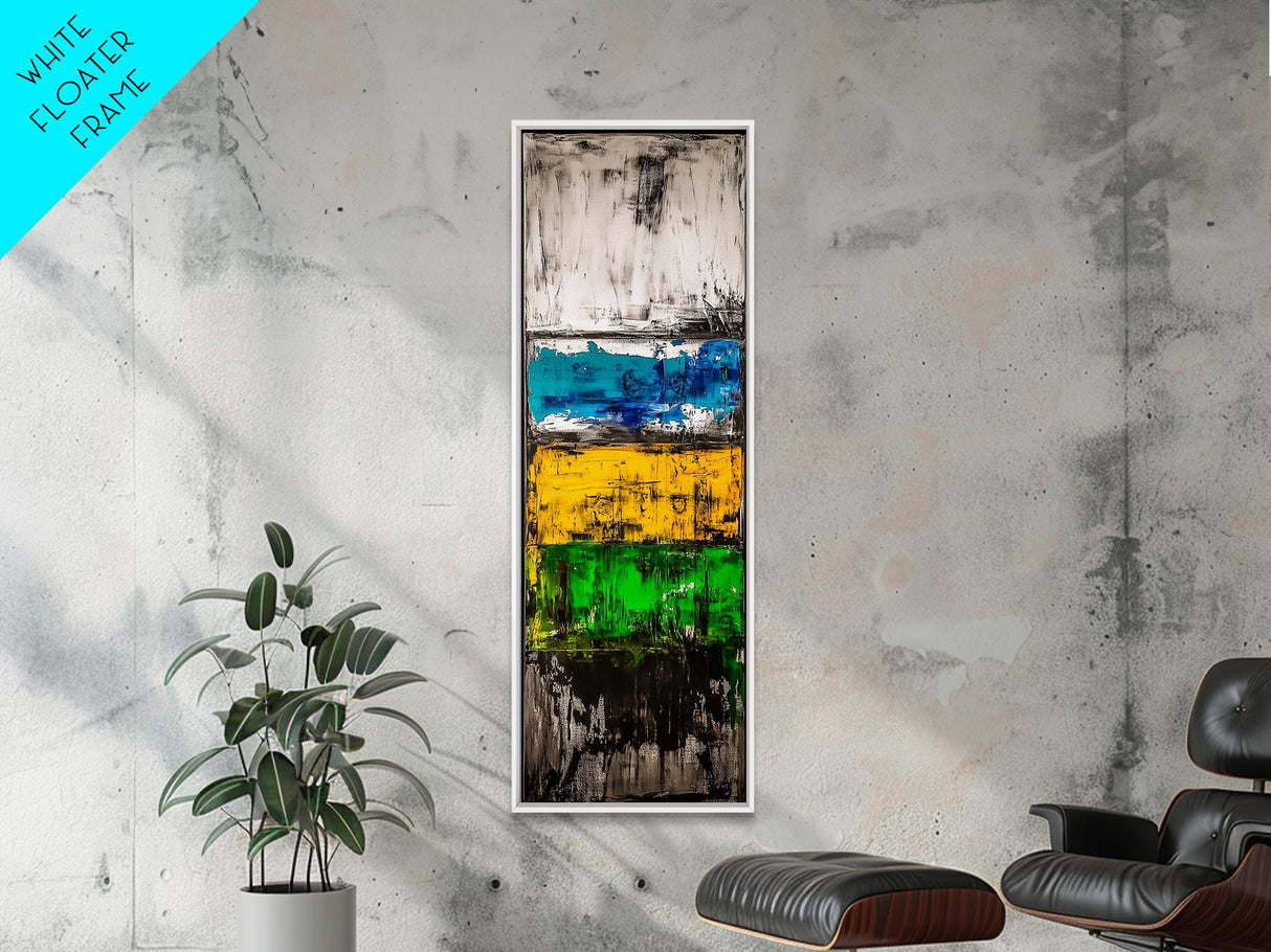 Colorful Abstract, Bold Textures, Vibrant Expression, Framed Canvas Print, Contemporary Wall Art, Living Room or Office Artwork