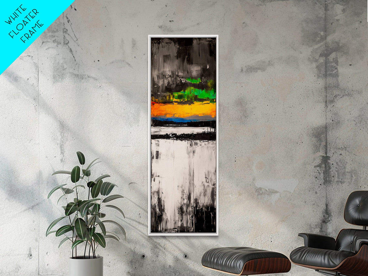 Colorful Sunset, Abstract Seascape, Modern Wall Art, Bold Landscape Painting, Framed Canvas Print, Living Room Decor, Statement Art