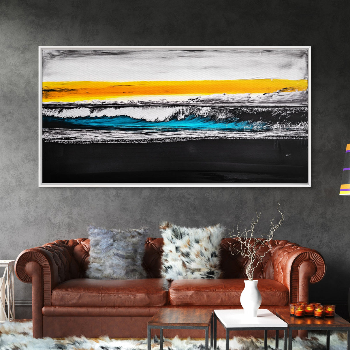 Ocean Waves, Coastal Wall Art, Seascape Painting, Beach House Decor, Nautical Home Art, Abstract Ocean Art, Framed Canvas Print