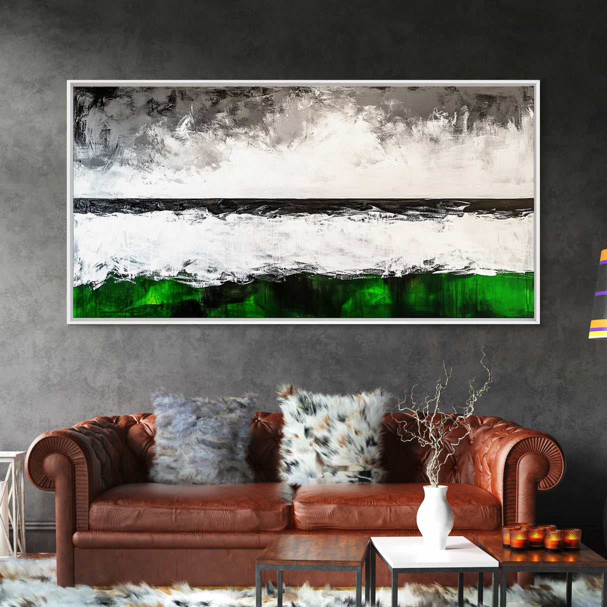 Stormy Coast, Black and White Seascape, Dramatic Ocean Art, Canvas Print, Coastal Home Decor, Minimalist Wall Art, Moody Living Room Art