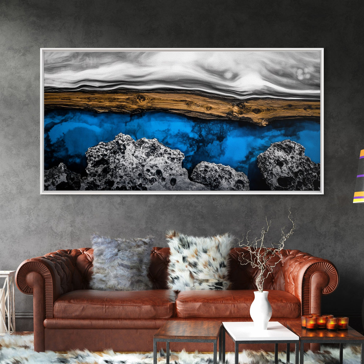 Abstract Water, Blue Earth, Modern Art, Canvas Print, Minimalist Ocean Decor, Contemporary Wall Art, Living Room Artwork