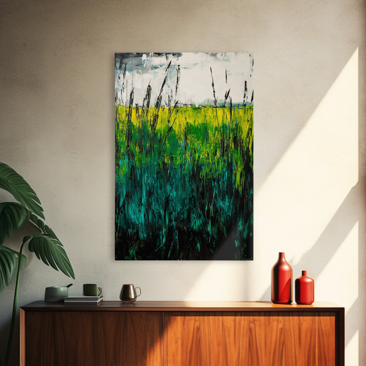 Wheat Field, Landscape Art, Framed Canvas Print, Nature Wall Art, Countryside Painting, Rustic Farmhouse Decor, Bedroom Art