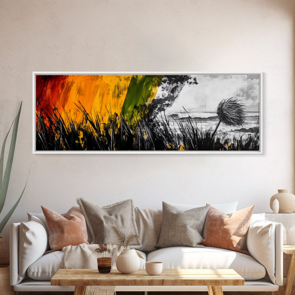 Abstract, Coastal, Windswept, Beach, Canvas Print, Autumn Wall Art, Living Room Decor, Bold Colors, Modern Art, Large Wall Art