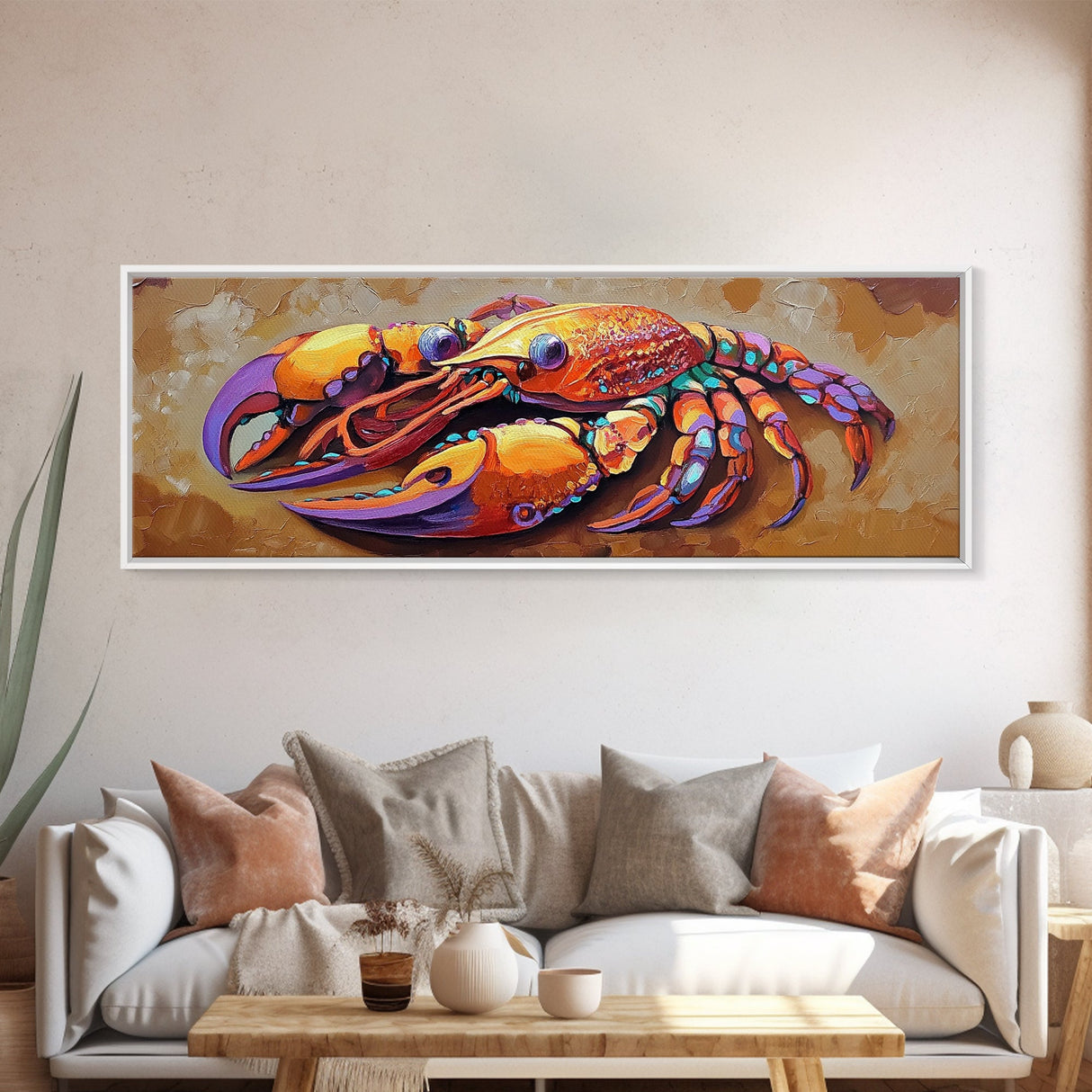 Crustacean Duo, Bright Lobsters, Sea Creatures, Coastal Kitchen, Canvas Print, Nautical Wall Decor, Boho Art, Vibrant Beach House Accent